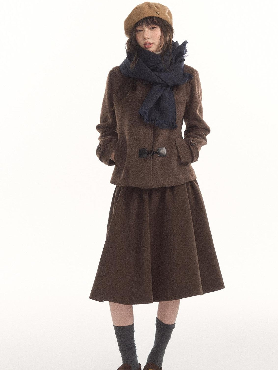 7Shiftin Pleated Mid Waist A Line Women&