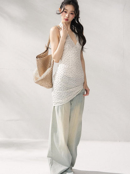 7Shiftin Polka Dot Halter Neck Women&