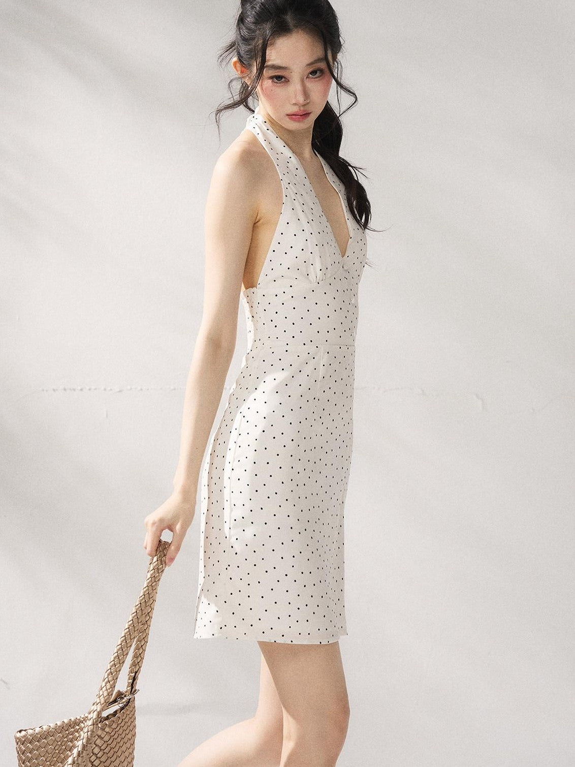 7Shiftin Polka Dot Halter Neck Women&