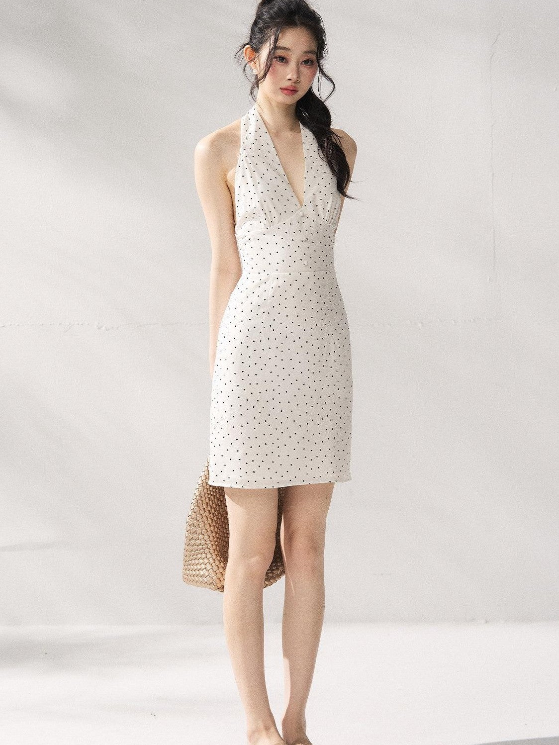 7Shiftin Polka Dot Halter Neck Women&