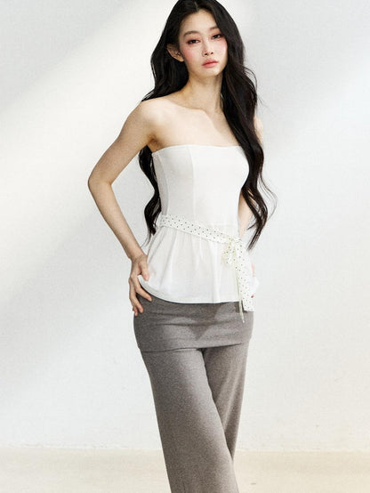7Shiftin Polka Dot Knit Cardigan Slim Fit Two Piece Women&