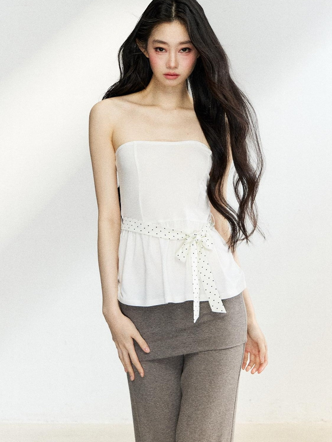 7Shiftin Polka Dot Knit Cardigan Slim Fit Two Piece Women&
