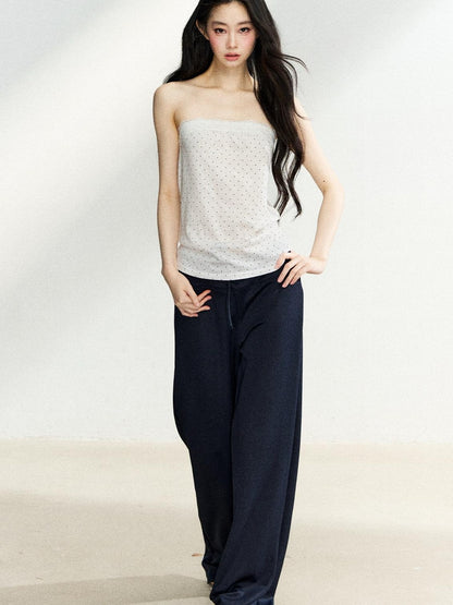 7Shiftin Polka Dot Patchwork Bandeau V-neck Cardigan Women&