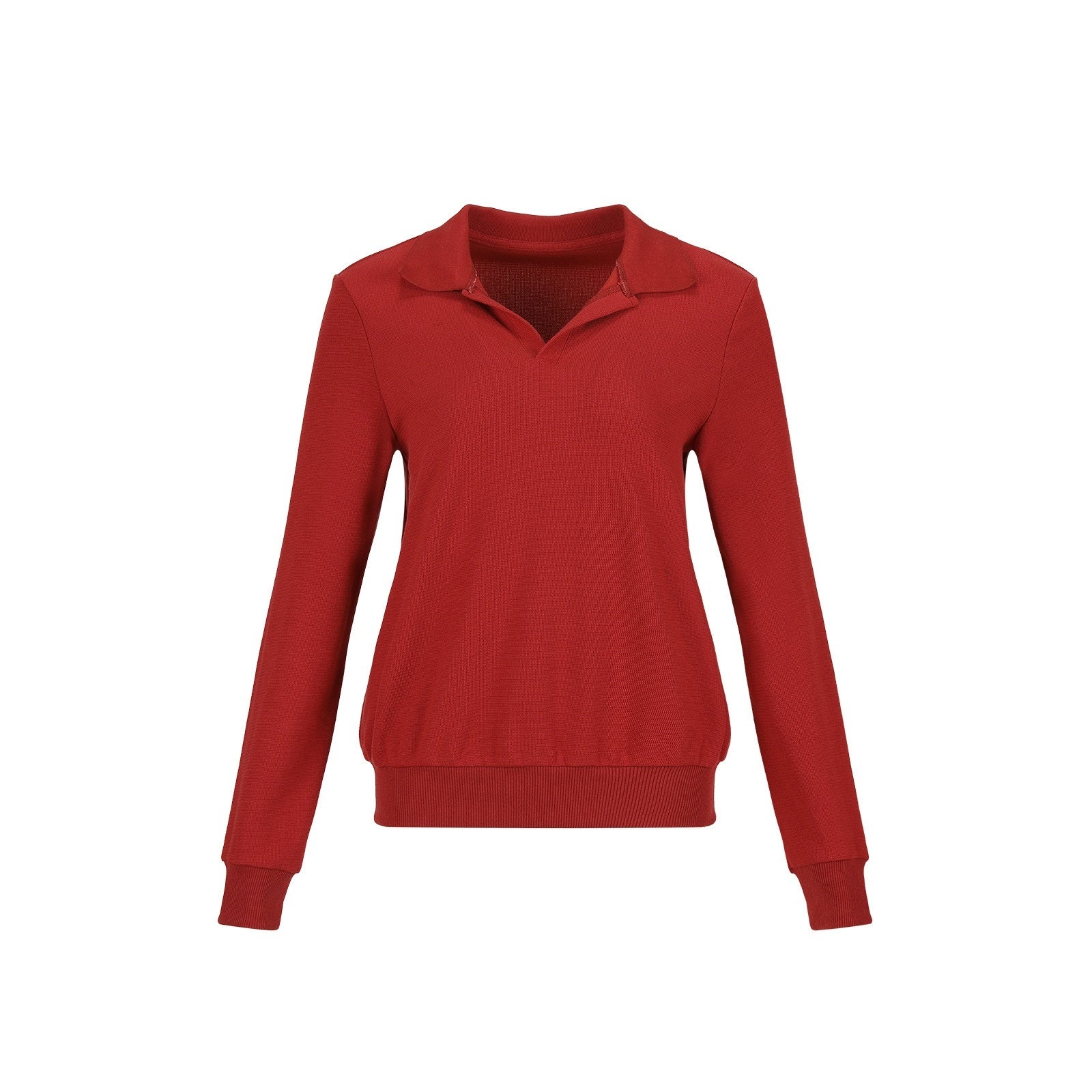 7Shiftin_Red_Polo_Collar_Fitted_Waist_Crew_Neck_Blue_Lined_Women&