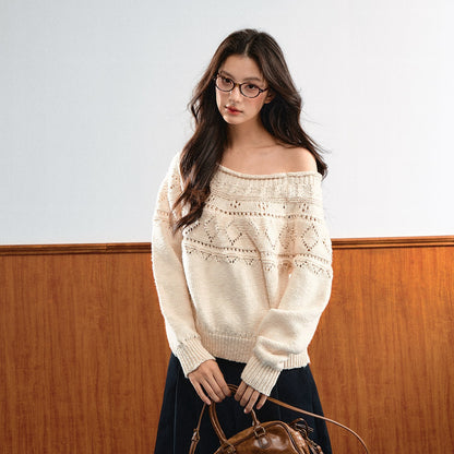 7Shiftin_Relaxed_Openwork_Diamond_Pattern_Women&