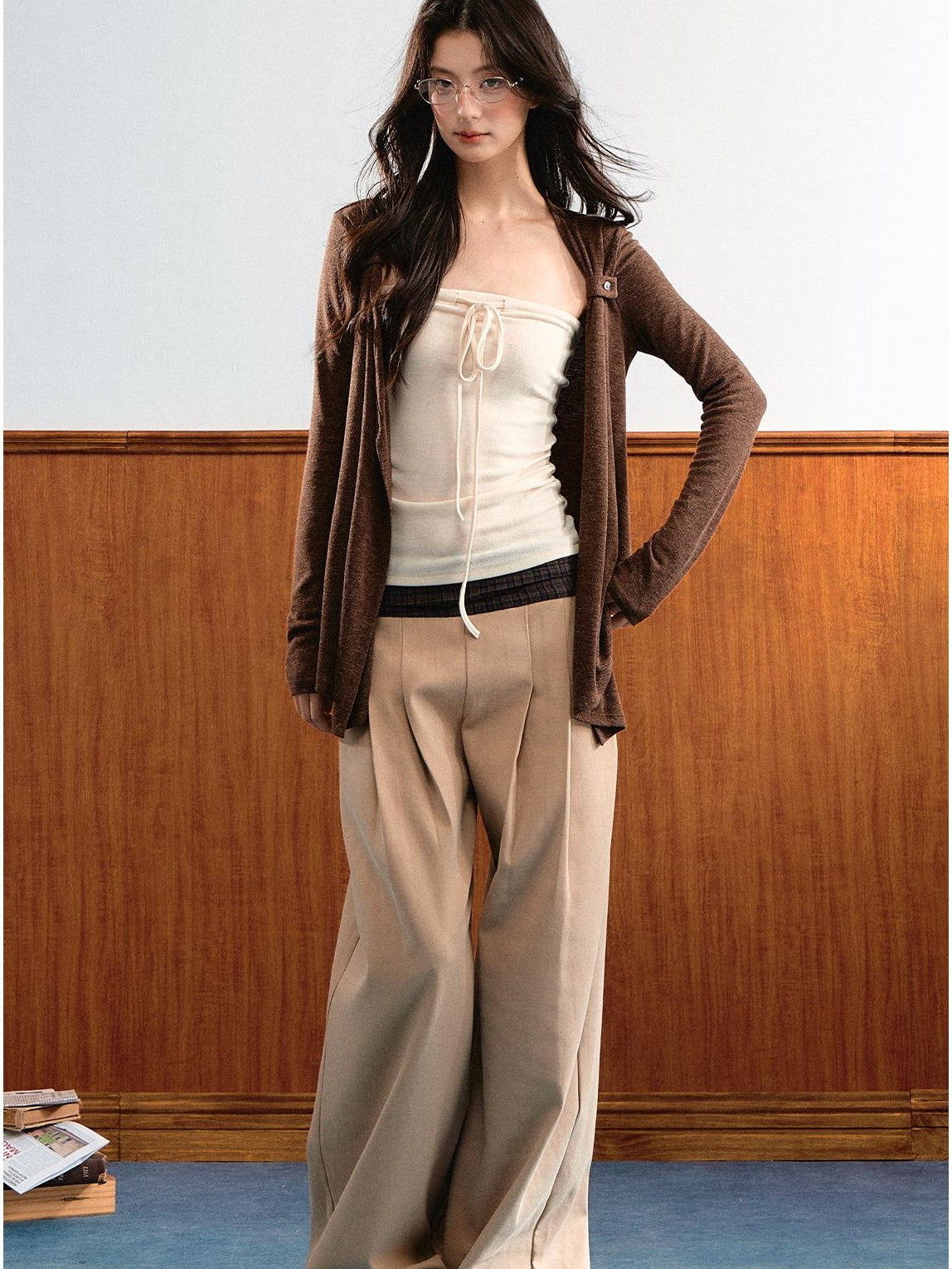 7Shiftin Relaxed Slouchy Adjustable Tie Bandeau Two Piece Women&