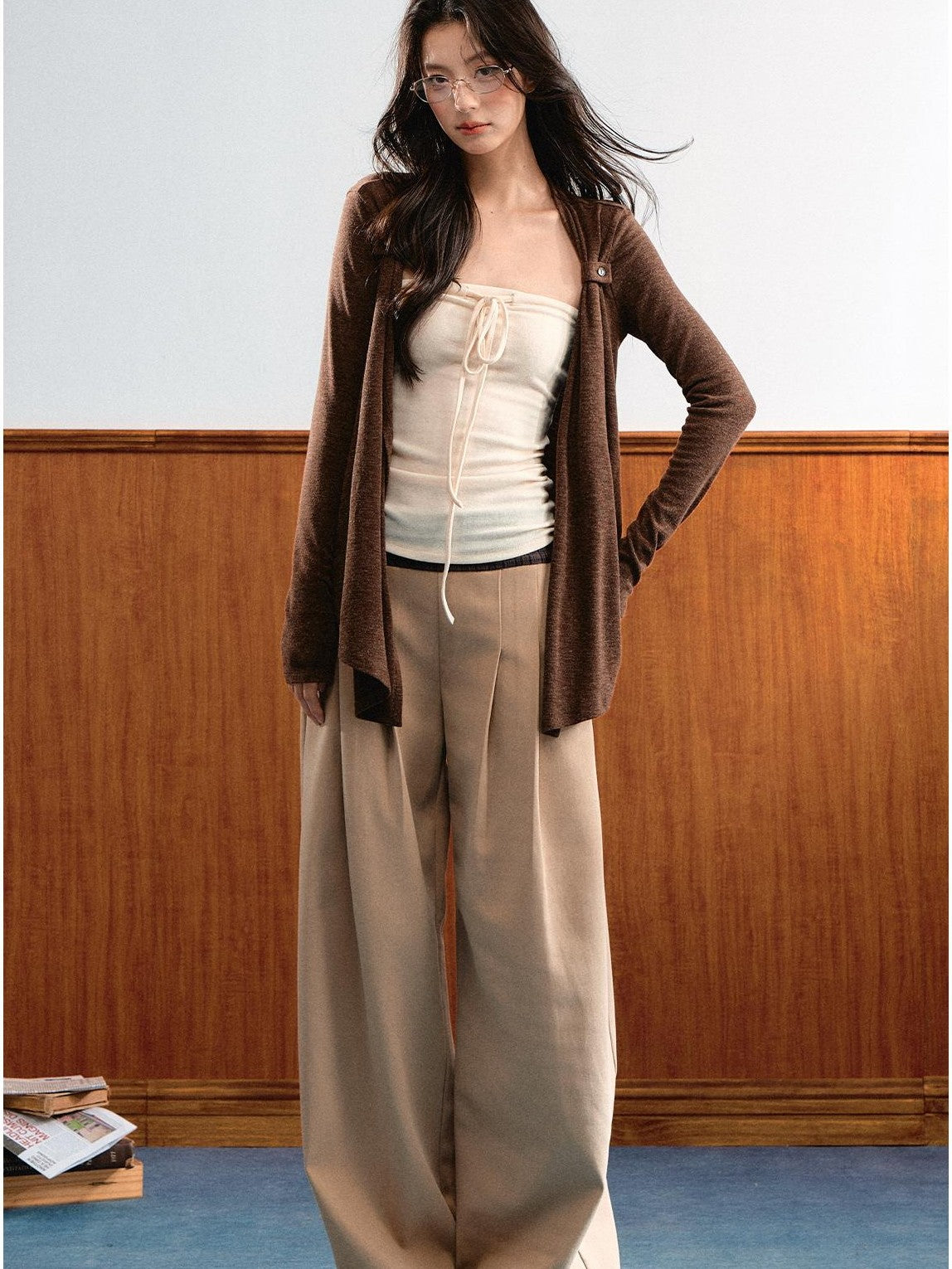 7Shiftin Relaxed Slouchy Adjustable Tie Bandeau Two Piece Women&