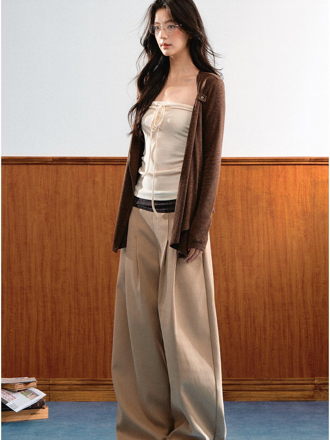 7Shiftin Relaxed Slouchy Adjustable Tie Bandeau Two Piece Women&