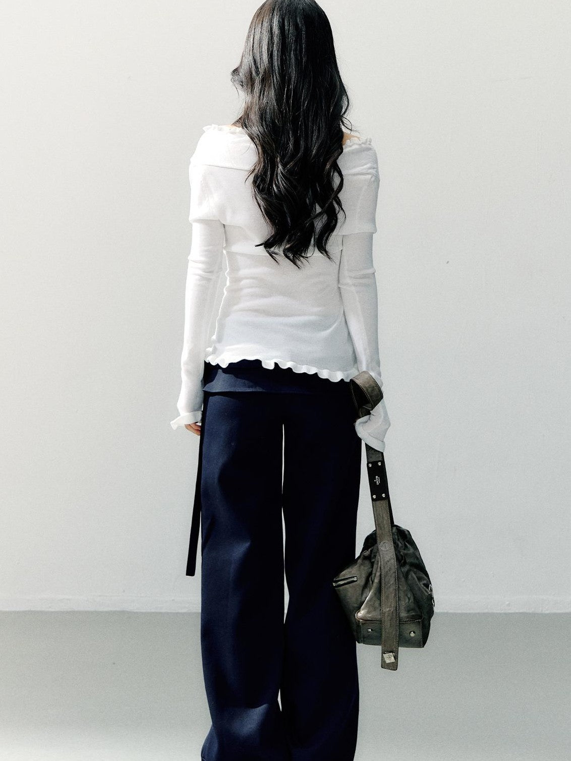 7Shiftin Ruffle Edge Waist Cinched Slim Fit Women&