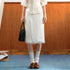 7Shiftin_Simple_Bubble_Sleeve_Lace_Trim_Lapel_High_Waist_Women&