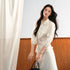 7Shiftin_Simple_Bubble_Sleeve_Lace_Trim_Lapel_High_Waist_Women&