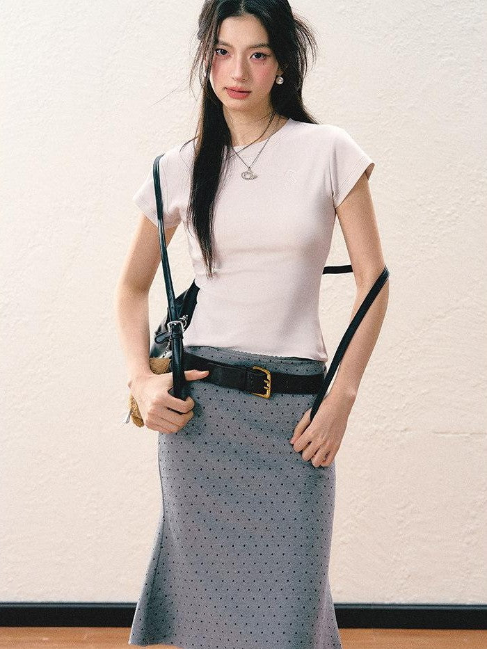7Shiftin Slim Fit Cinched Waist Round Neck Women&