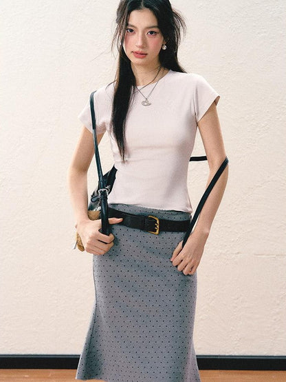 7Shiftin Slim Fit Cinched Waist Round Neck Women&
