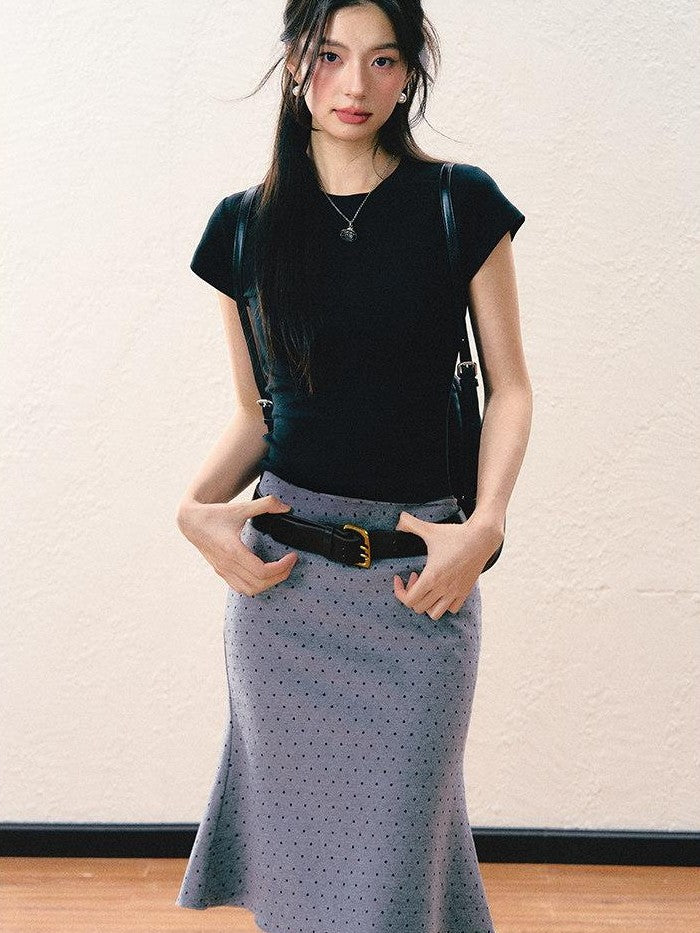 7Shiftin Slim Fit Cinched Waist Round Neck Women&