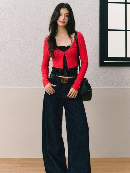 7Shiftin Solid Slim Fit Sweet Minimal Cardigan Layering Women&