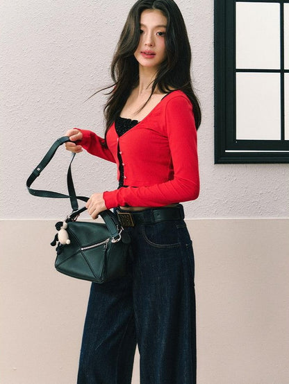 7Shiftin Solid Slim Fit Sweet Minimal Cardigan Layering Women&