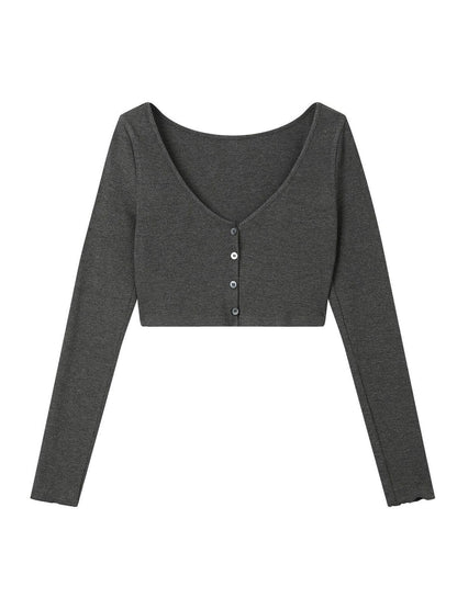 7Shiftin Solid Slim Fit Sweet Minimal Cardigan Layering Women&