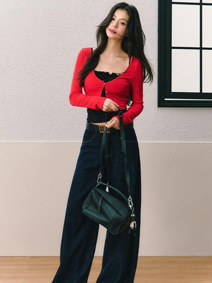 7Shiftin Solid Slim Fit Sweet Minimal Cardigan Layering Women&
