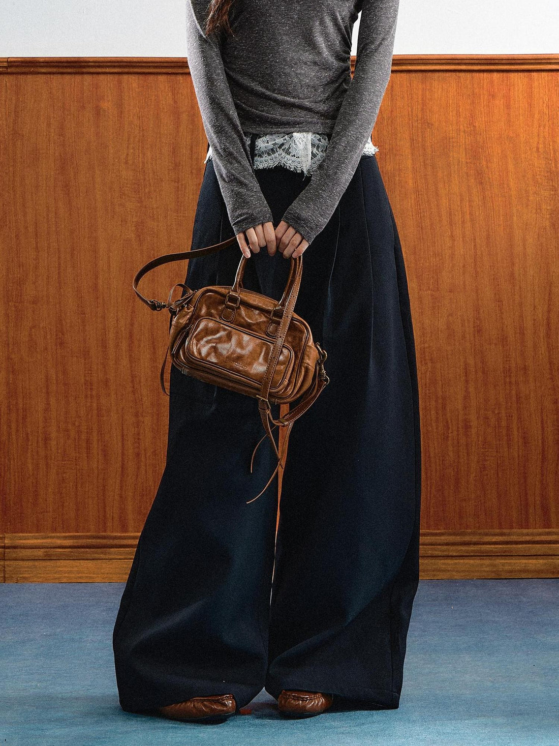 7Shiftin Spliced Lace Natural Waist Casual Women&