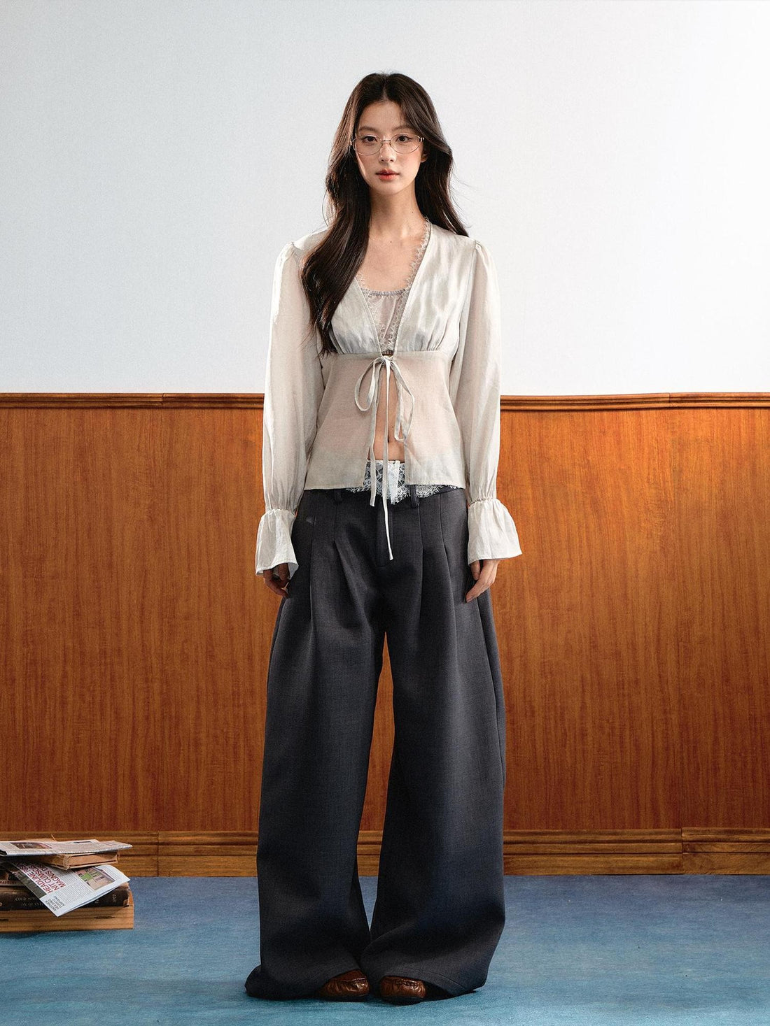 7Shiftin Spliced Lace Natural Waist Casual Women&