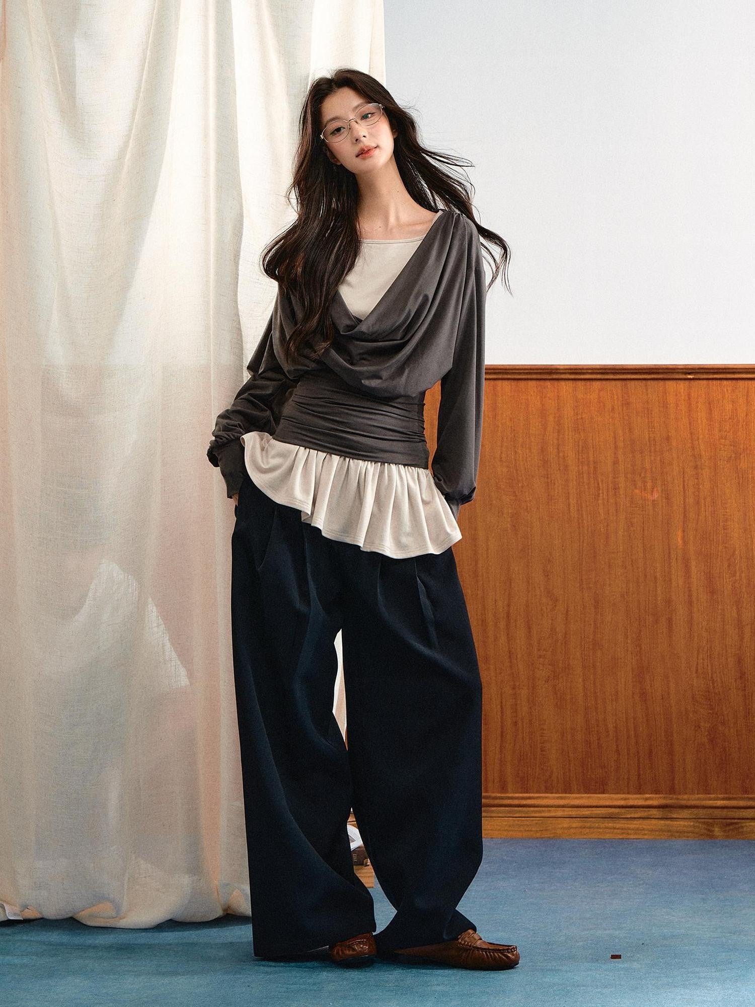 7Shiftin Spliced Lace Natural Waist Casual Women&