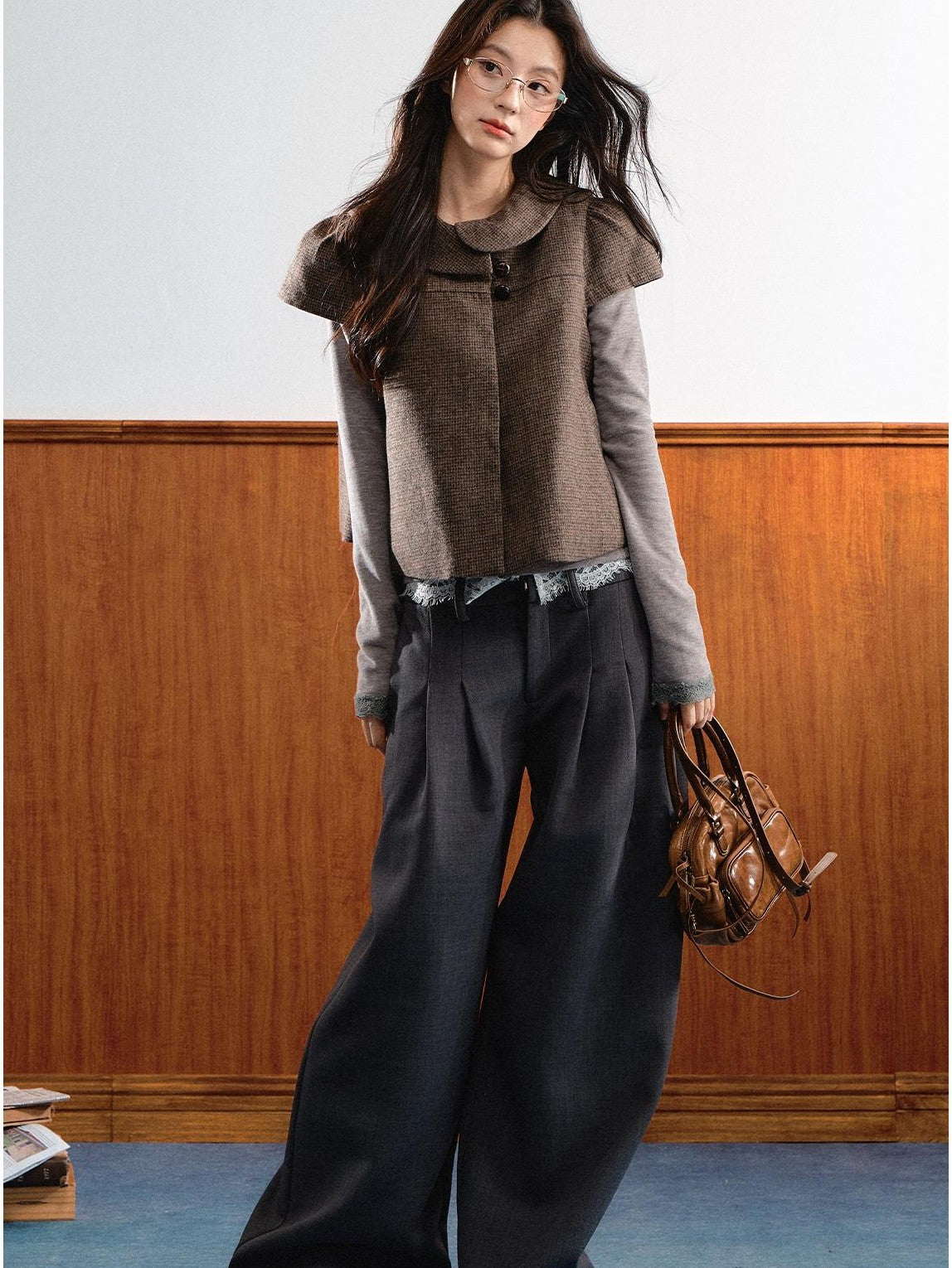 7Shiftin Spliced Lace Natural Waist Casual Women&