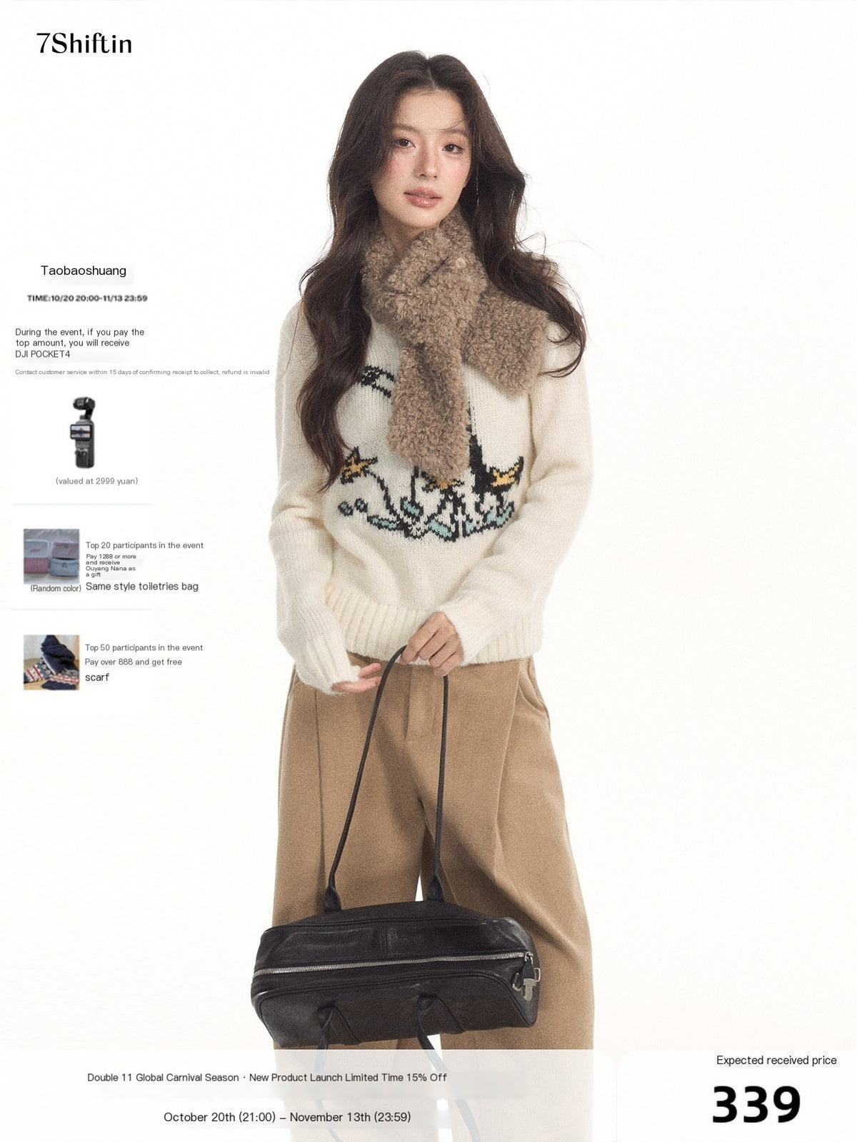 7Shiftin_Star_Cat_Jacquard_Layered_Ribbed_Cuff_Crewneck_Women&