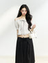 7Shiftin Sweet Polka Dot Bow Loose White Women&
