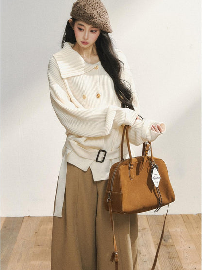 7Shiftin Tailored Lapel Double Breasted Waist Cinch Women&