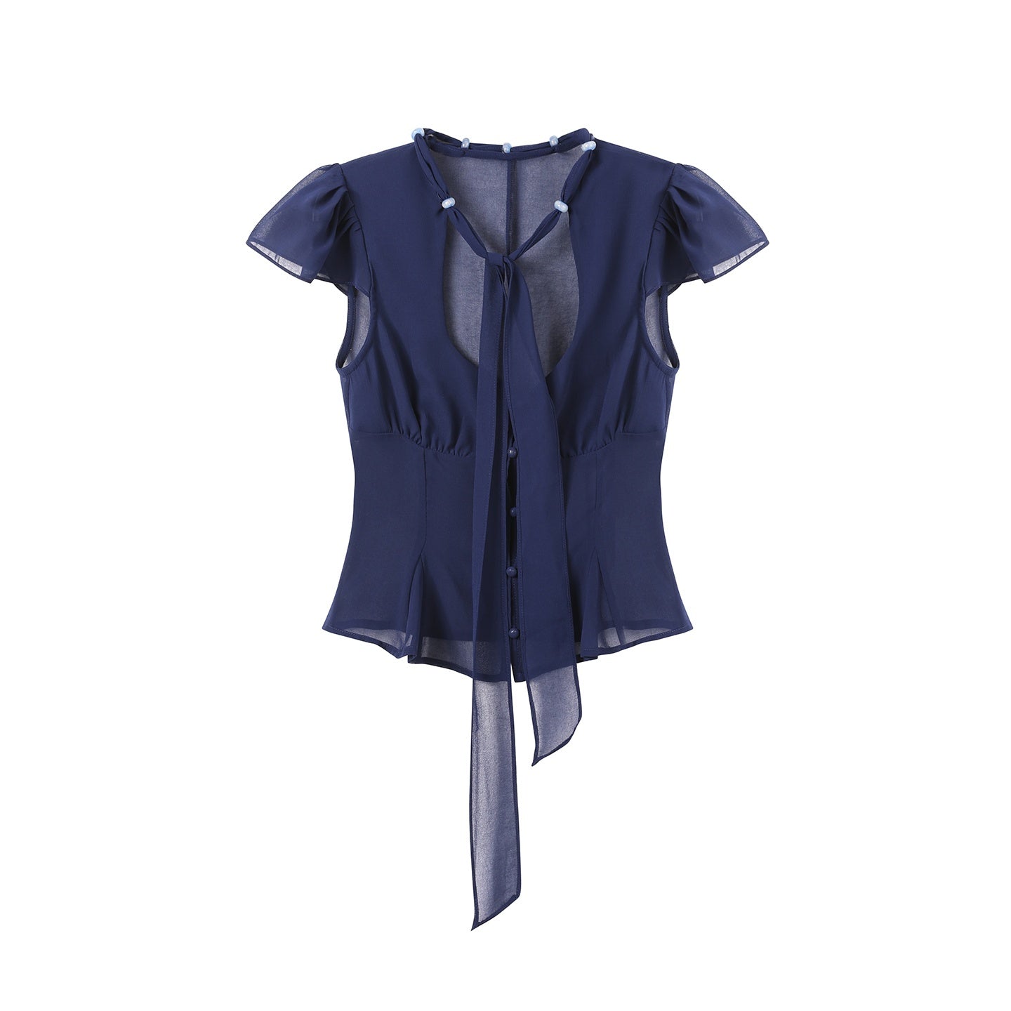 7Shiftin_Tie_Waist_Ruffle_Short_Sleeve_Crop_Fitted_High_Waist_Women&