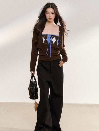 7Shiftin Two Tone Diamond Argyle Two Piece Women&