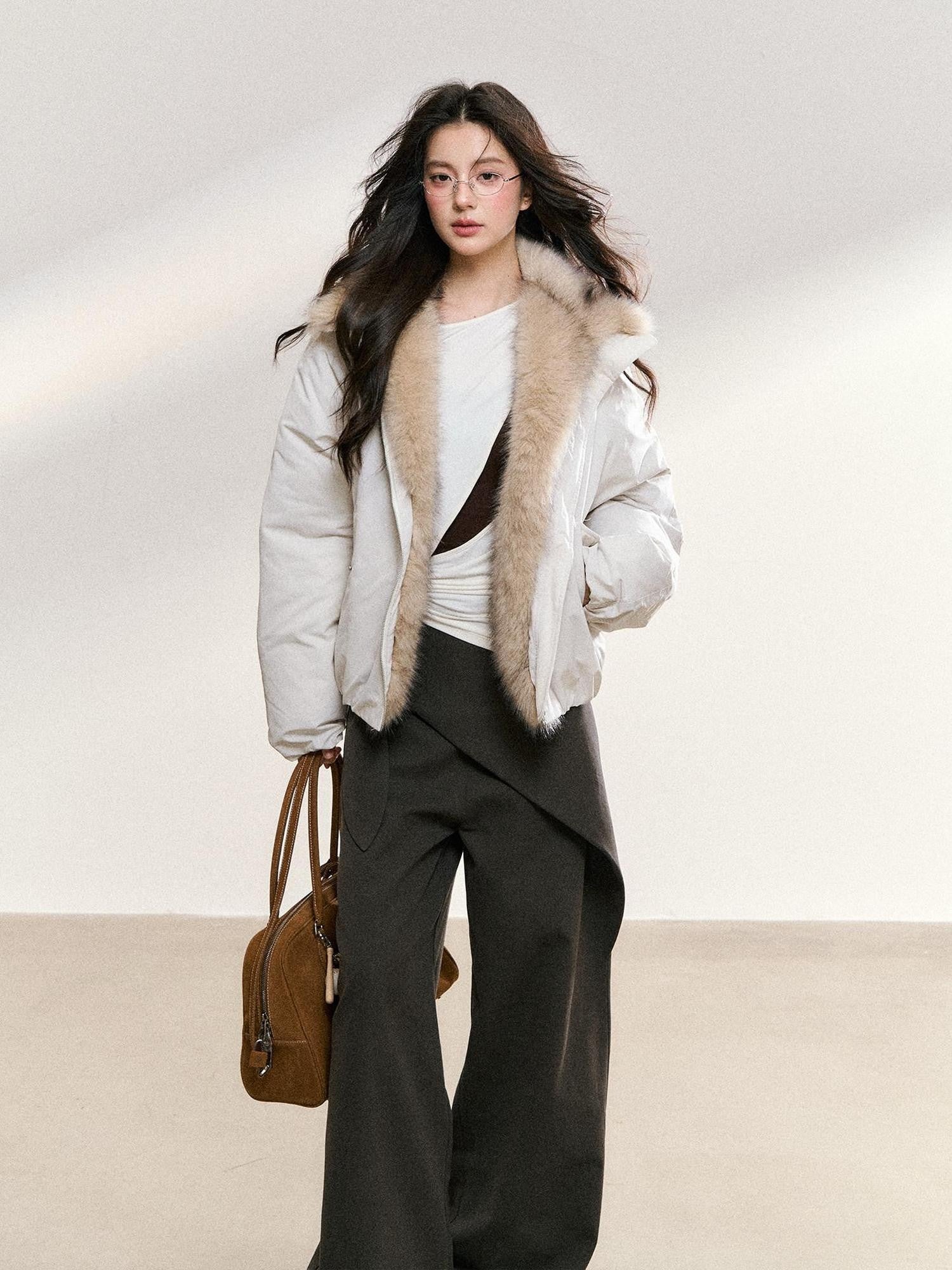 7Shiftin Two Tone Hooded Cropped Zip Front Relaxed Women&