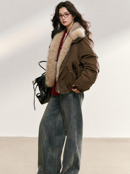 7Shiftin Two Tone Hooded Cropped Zip Front Relaxed Women&