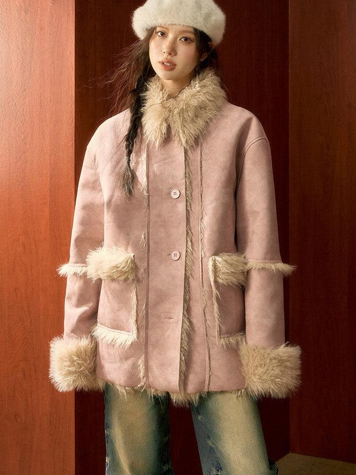 7Shiftin Two Tone Square Collar Pockets Women&