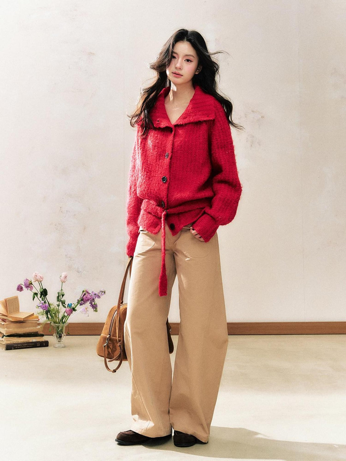 7Shiftin Two Tone Turn Down Collar Oversized Women&
