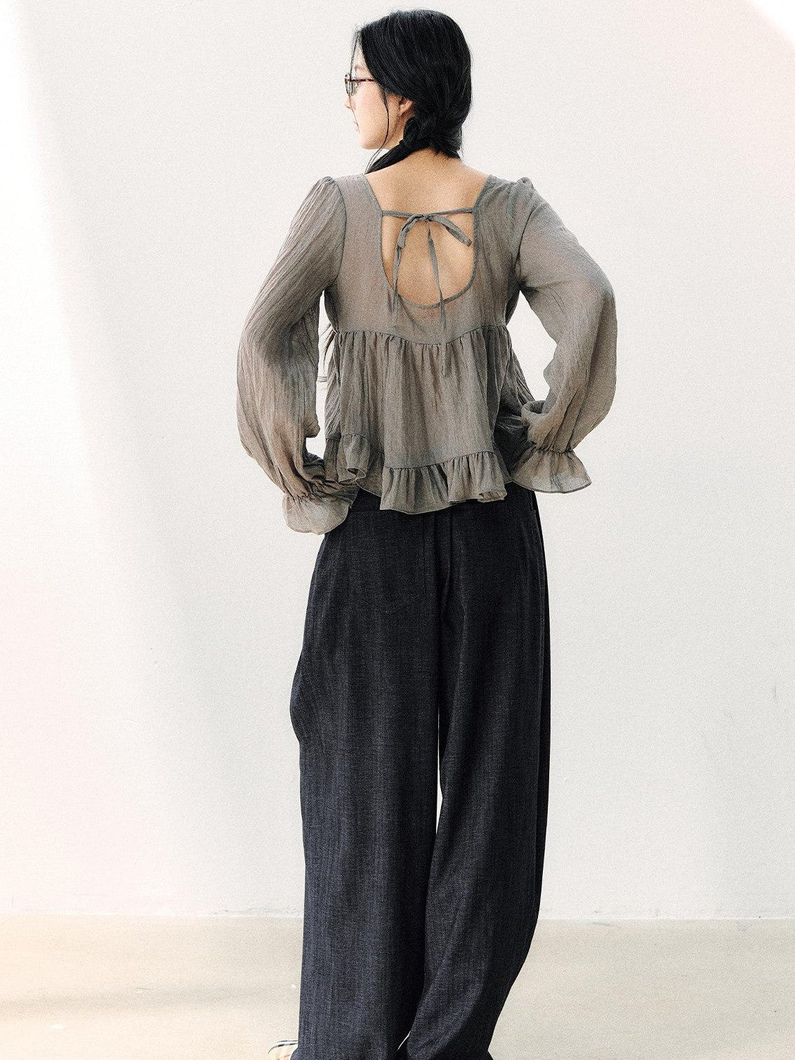 7Shiftin V-neck Ruffle Breathable Loose Women&