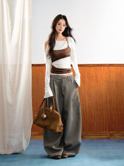 7Shiftin Vintage British Plaid Relaxed Women&