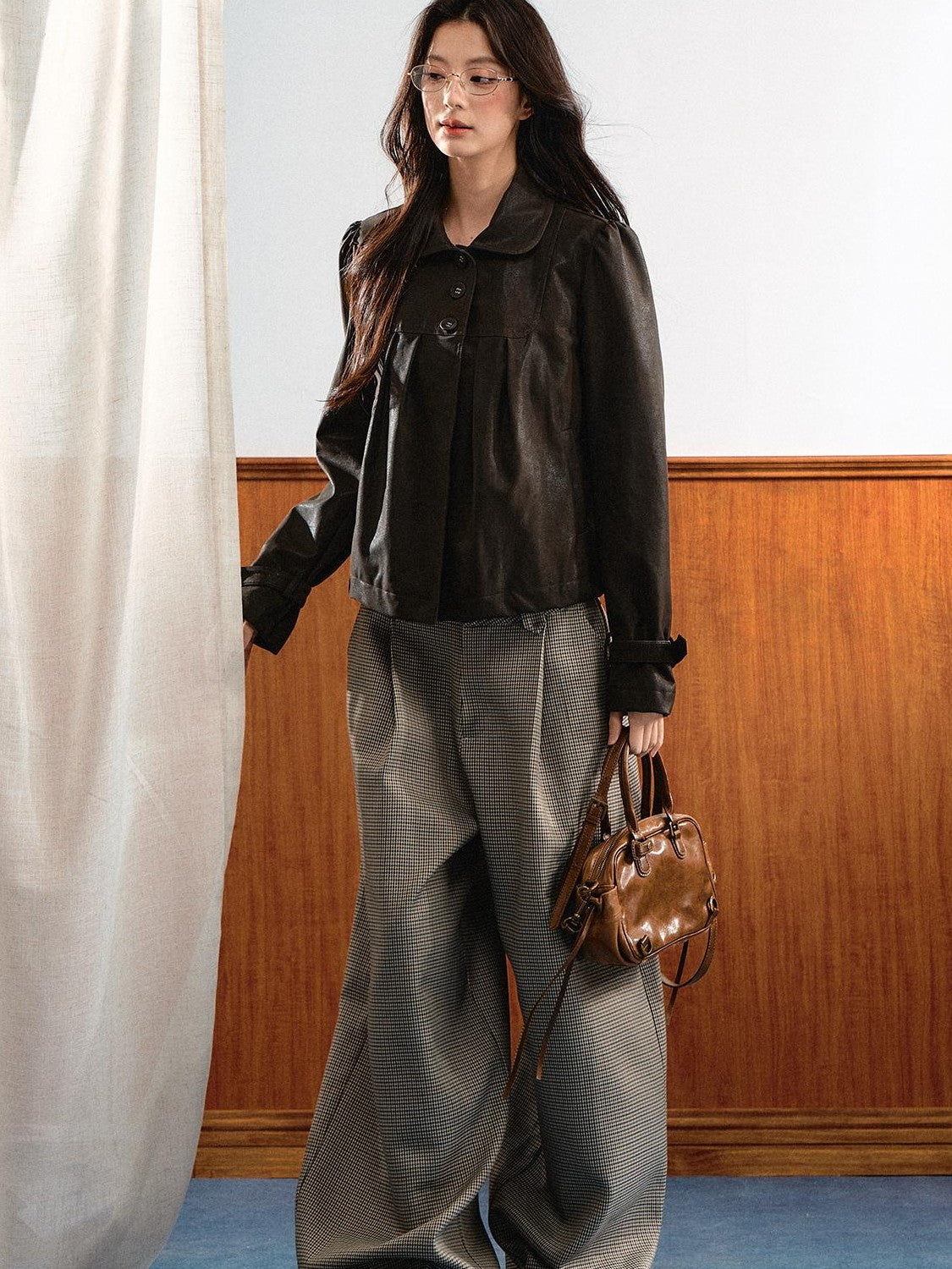 7Shiftin Vintage British Plaid Relaxed Women&