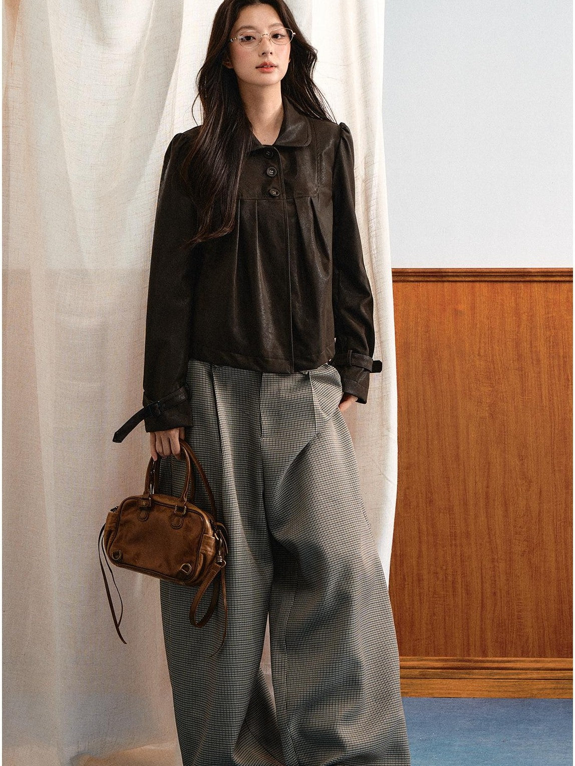7Shiftin Vintage British Plaid Relaxed Women&