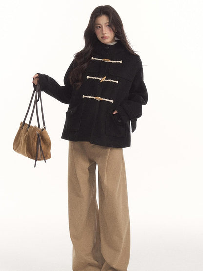 7Shiftin Vintage Horn Button Wool Blend Women&