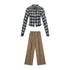 7Shiftin_Vintage_Plaid_Slim_Fit_Stand_Collar_Women&