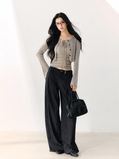 7Shiftin Vintage Washed Pleated Elongating Women&