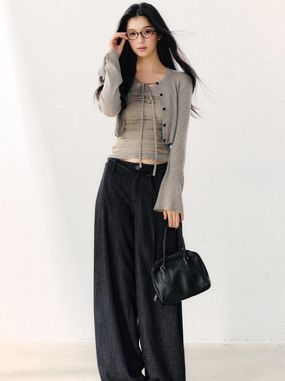7Shiftin Vintage Washed Pleated Elongating Women&