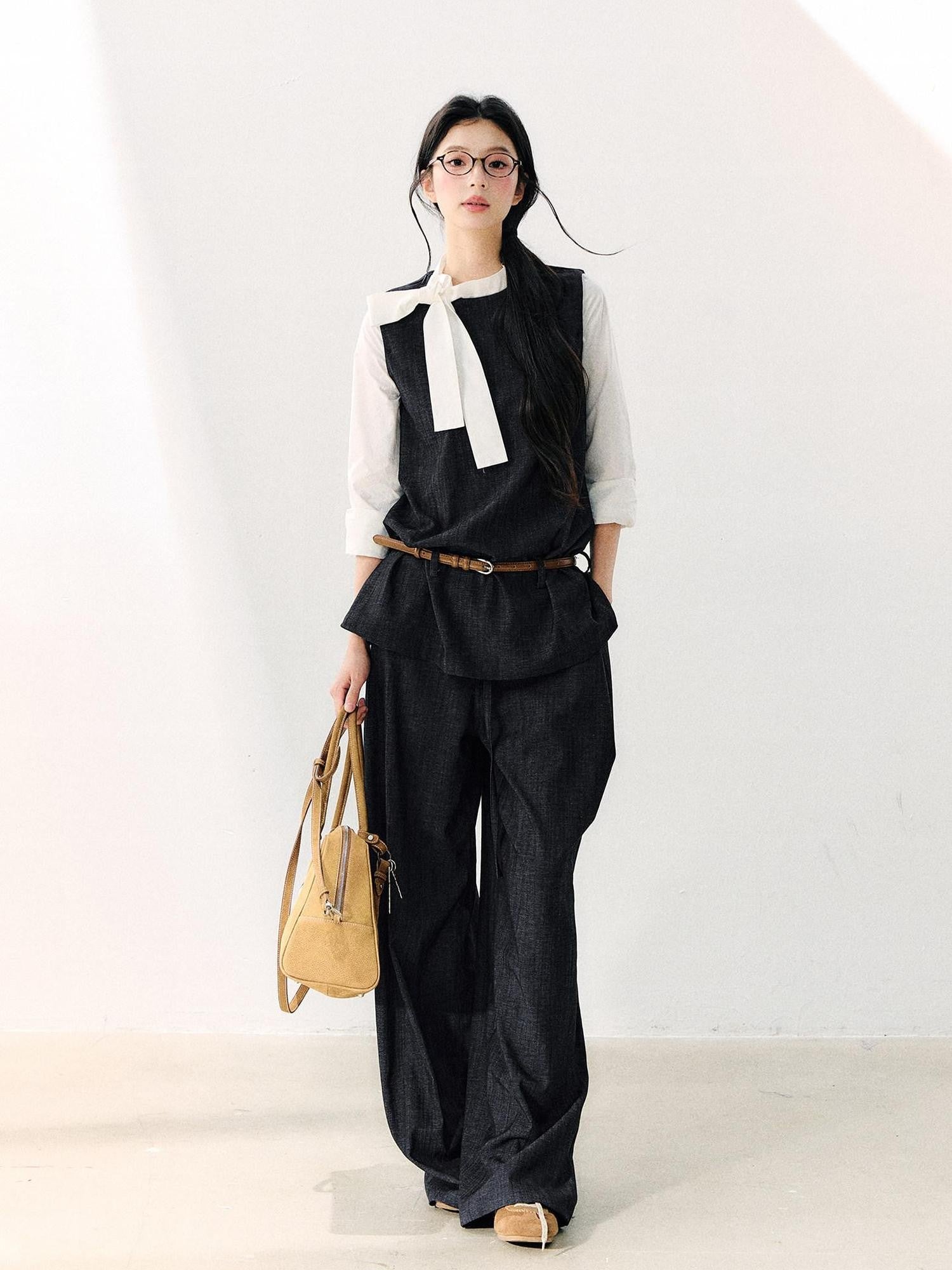 7Shiftin Vintage Washed Pleated Elongating Women&