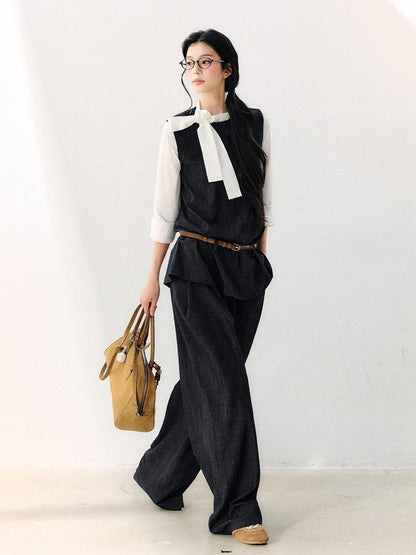 7Shiftin Vintage Washed Pleated Elongating Women&