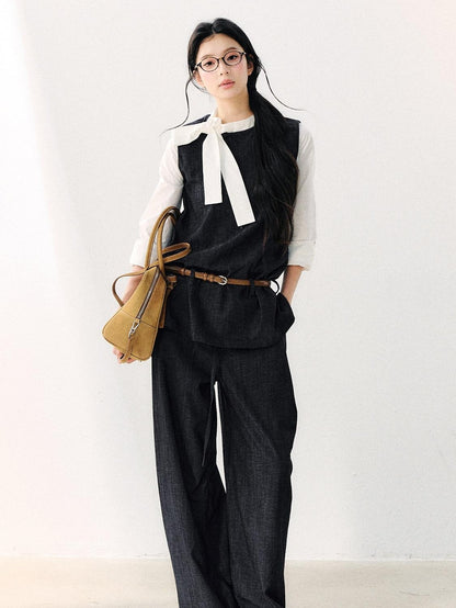 7Shiftin Vintage Washed Pleated Elongating Women&