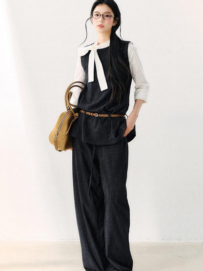 7Shiftin Vintage Washed Pleated Elongating Women&