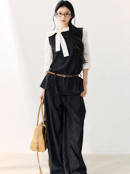 7Shiftin Vintage Washed Pleated Elongating Women&
