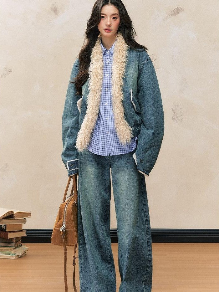7Shiftin Washed American Retro High Waist Relaxed Fit Women&