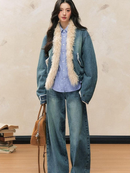 7Shiftin Washed American Retro High Waist Relaxed Fit Women&